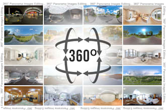 360 editing panorama image, elements add removing