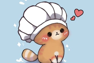 draw cute and kawaii animal vector illustration