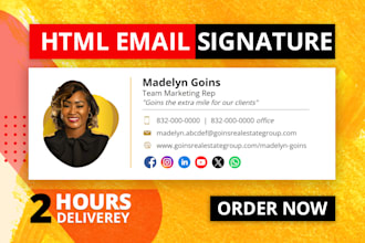 make a modern HTML email signature for outlook, gmail, and apple