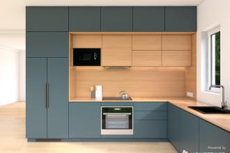 make a 3d kitchen design and rendering