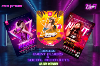 design flyer poster social media ads for event,concert,fundraiser,party,church