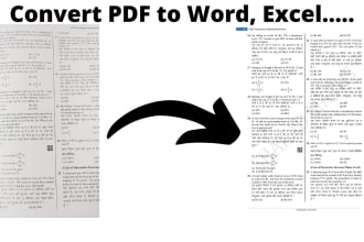 convert PDF to word, excel, PDF form, data entry, typing