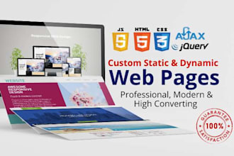 design and develop static or dynamic html web pages