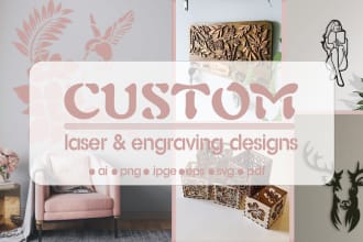 draw a custom vector laser engraving design, stencil design for laser cutting
