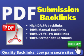 do 70 PDF submission SEO backlinks on top sharing sites