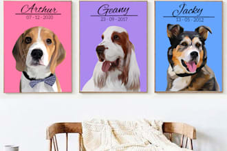 make your pet or any animal into amazing cartoon vector