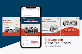 design professional instagram carousel, linkedin carousel post, and social media