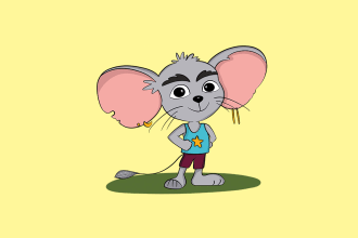 draw cute cartoon animal character