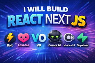build react next js using bolt, lovable, v0, cursor ai, shadcn ui, supabase