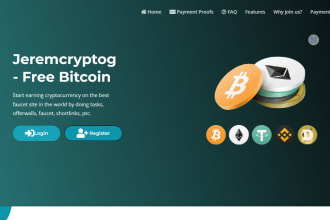 create a crypto faucet website with admin panel