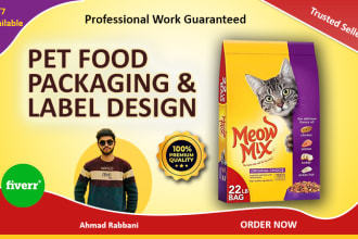 do professional pet product packaging and label designs