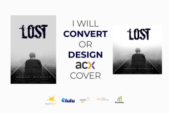 design audiobook cover or convert your book cover to audio book cover, acx cover