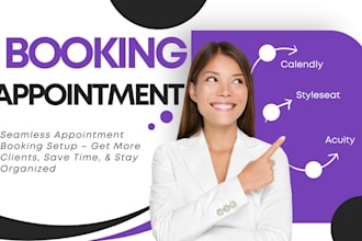 setup appointment booking calendly acuity scheduling, styleseat  square booksy