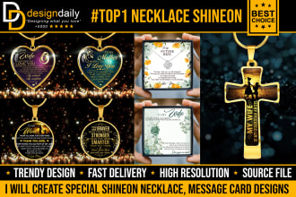 create special shineon necklace, message card designs