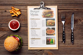 design modern restaurant menu, food menu and menu card, canva and photoshop