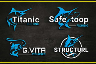 design excellent fishing logo with free source file