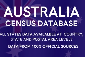 do australia census data research, demographics data analysis