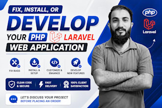 fix, upgrade, or develop your PHP laravel website
