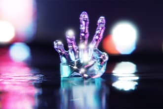 create your logo into a 3d glow glass in blender