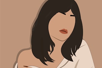 draw minimalist graphic illustration of people