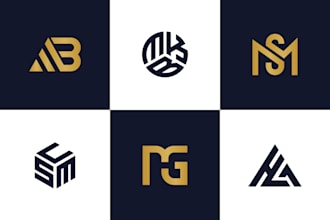 design lettermark personal name or branding monogram initial letters logo