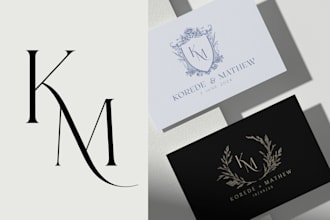 design custom wedding logo, wedding monogram and initials