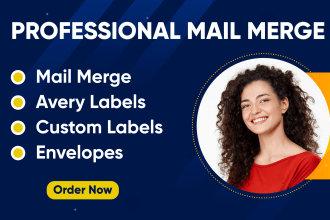 do mail merge, avery labels, letters and envelopes