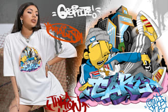 Hot Review! draw graffiti character for clothing an merchandise brand
