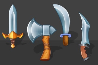 create high quality game assets, objects, icons, props