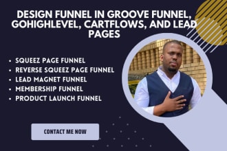design funnel in groove funnel, gohighlevel, cartflows, lead pages