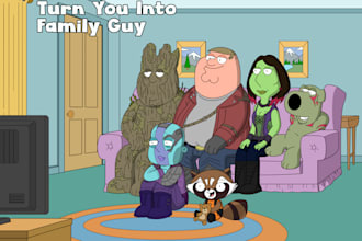 draw you as a family guy cartoon character
