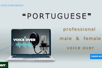 create a clear and professional portuguese voiceover