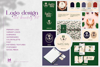 minimalist logo design, brand identity and social media kit