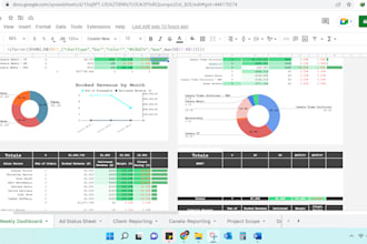 design excel and google sheet template and dashboard