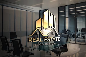 create professional real estate 3d logo design