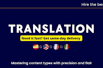 translate content fluently in english, spanish, and french