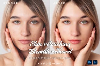do pro 10 photos retouching , skin enhancement on photoshop and lightroom