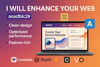 enhance your website using lovable, cursor, replit, bolt