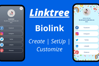 create and setup linktree biolink landing page