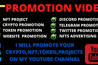 promote your crypto or nft projects on my youtube channel