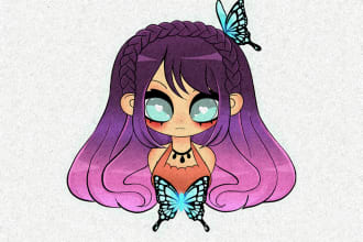 design cute cartoon character animal human object