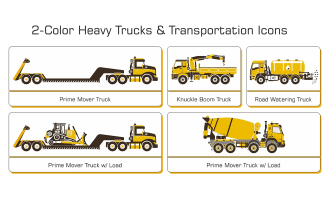 design quite detailed heavy truck or transportation icons or vectors