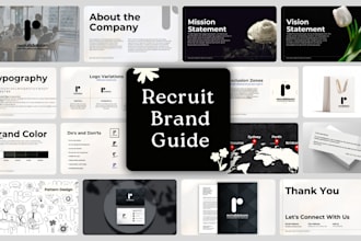 create a professional brand kit, brand style guide, and brand book