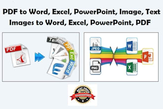 convert PDF to word, excel, scan PDF or jpg convert, typing