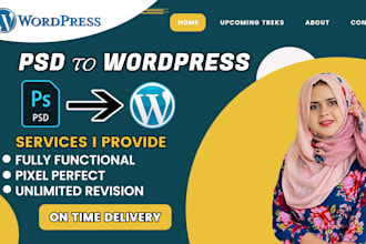 convert PSD to wordpress website using elementor pro