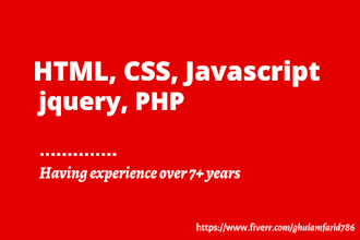 write any PHP, javascript, jquery, HTML, CSS code