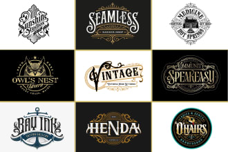 do vintage hand lettering hipster tattoo and victorian logo design