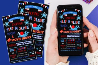 do pool party, birthday party digital, text phone invite