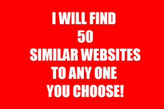 find 50 similar websites to any you pick