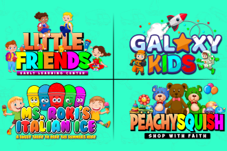 design daycare childcare baby shop school and kids logo